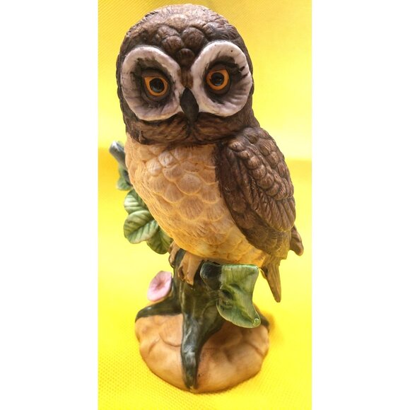 Vintage UCG Taiwan Owl Figurine On Tree Branch - Picture 8 of 11